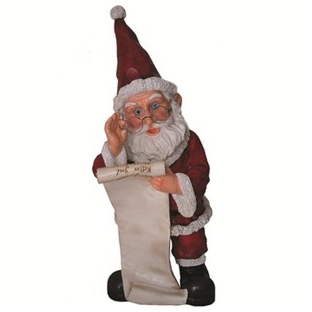 MICHAEL CARR DESIGNS Michael Carr Designs MCD80074 Garrold Santa with Christmas List Resin Statue MCD80074